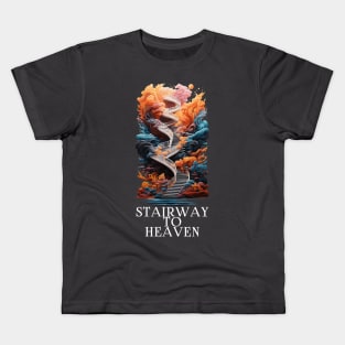 Beautiful Stairway To Heaven Celestial Colorful Design Kids T-Shirt